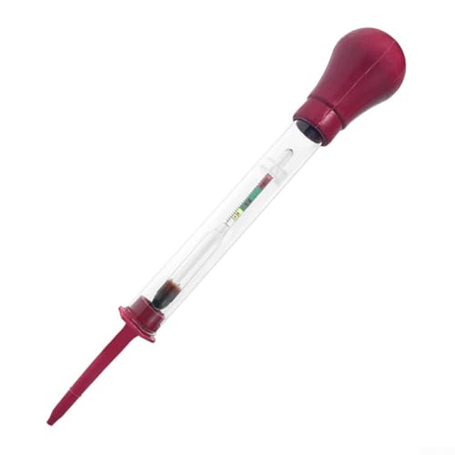 Batterie-Dichte-Tester Hydrometer für Autos zur Messung der Elektrolytsäure und Konzentration mit elektrohydraulischer Technologie und Glasgummi-Material (rot) von Whychstore