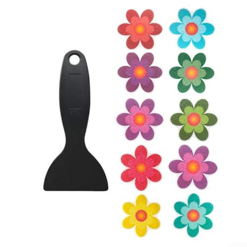 Bunte Blumen-Badeaufkleber-Set, 10-teilig, rutschfestes Design für sicheres und lustiges Badeerlebnis von Whychstore