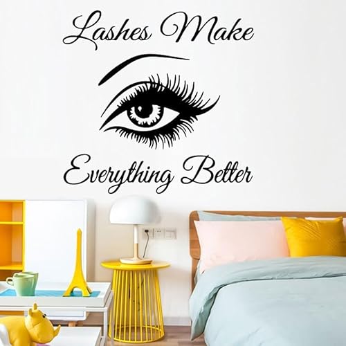 Dekorieren Sie Ihren Raum mit einem abnehmbaren Wimpern-Augen-Zitat-Wandaufkleber aus PVC-Material, für glatte Dekorieren Sie Ihren Raum mit einem abnehmbaren Wimpern-Augen-Zitat-Wandaufkleber aus PVC-Material, für glatte von Whychstore