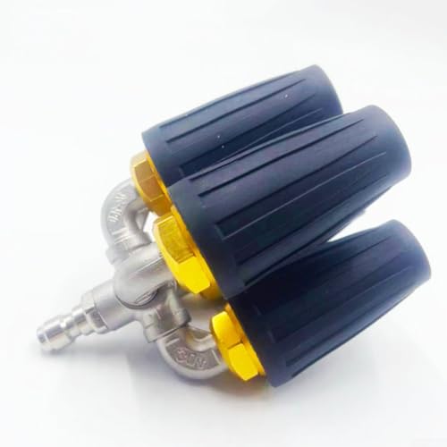 Düsen-Hochdruckreiniger, 4-in-1-Turbodüse, Hochdruckreiniger, 360 Grad drehbare Turbodüse mit 6,35 mm Schnellanschluss, 4000 PSI (schwarz) von Whychstore