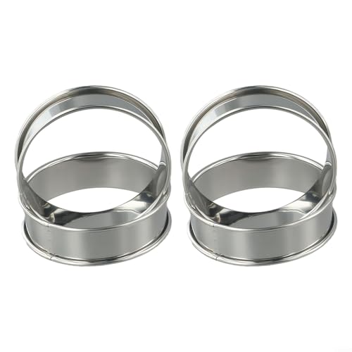 Edelstahl Muffinringe 4er Set zum Backen von Plätzchen, Hamburgern und Spiegeleiern Hochleistungs-Crumpet Tools von Whychstore
