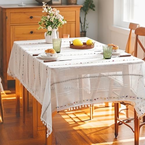 Einzigartiges Tischdecken-Design für Couchtische für Regenbogen-Süßigkeiten-Garnabdeckung für Zuhause und Café (140 x 180) von Whychstore