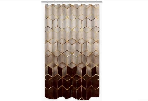 Eleganter Ombré-Marmor-Duschvorhang mit auffälligem geometrischem Design und wasserdichtem Stoff von Whychstore