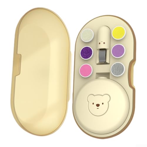 Elektrische Baby-Nagelfeile für Babys, Nagelknipser für Neugeborene, Säuglinge, Erwachsene, Fußnägel und Fingernägel, 6 Ersatzköpfe und Aufbewahrungsbox (Nagelschleifer-Set) von Whychstore