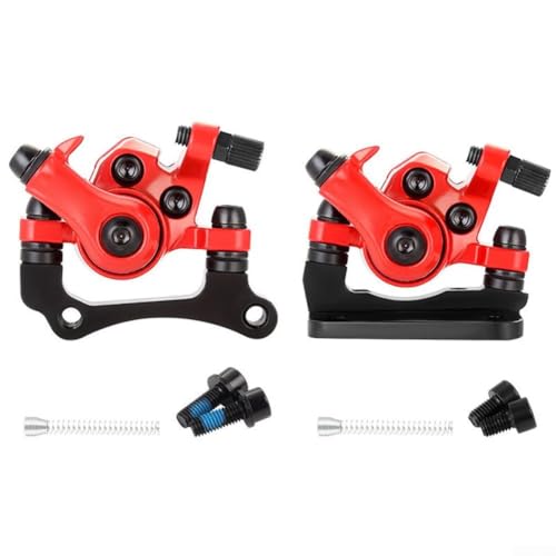 Elektroroller vorne hinten rechts Scheibenbremssattel, mechanische rechte Scheibenbremsen vorne und hinten, für 8-25,4 cm E-Bike (rot) von Whychstore