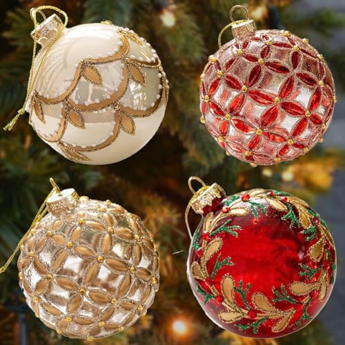 Entzückende 8 cm Glas-Weihnachtskugeln dekorative Elemente für jeden festlichen Anlass oder den täglichen Gebrauch (ABCDStyle) von Whychstore