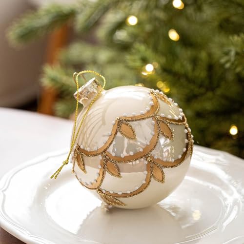 Entzückende 8 cm Glas-Weihnachtskugeln dekorative Elemente für jeden festlichen Anlass oder den täglichen Gebrauch (C-Stil) von Whychstore