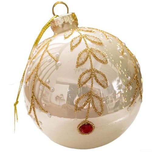 Entzückende 8 cm Glas-Weihnachtskugeln dekorative Elemente für jeden festlichen Anlass oder den täglichen Gebrauch (F-Stil) von Whychstore