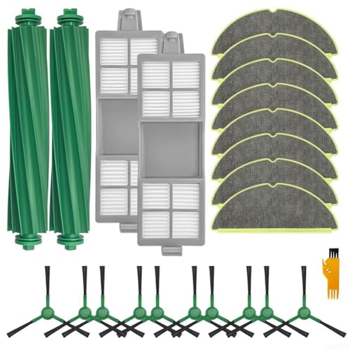 Ersatz-Set für Roomba 205 mit Hauptrollbürste, Seitenbürsten, Luftfilter und Wischtücher, um Böden makellos zu halten (B) von Whychstore