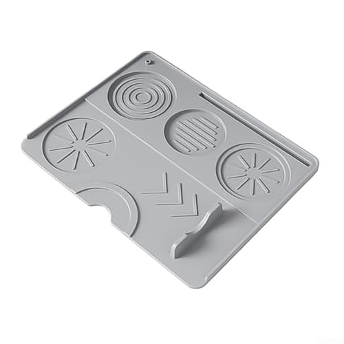 Espresso-Silikonmatte, praktische Aufbewahrung für Tamper und Kaffeeperlen, mit gerilltem Design (grau) von Whychstore