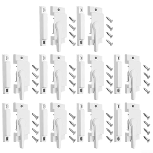 Fensterflügelschlösser aus Aluminiumlegierung, verstellbare Schiebefensterschlösser, Fenster Halbmondschloss für links und rechts (10 Stück) von Whychstore