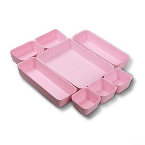 Filz-Aufbewahrungsbox-Organizer-Set, Filz-Aufbewahrungsbox-Set, multifunktionaler Organizer, für Kosmetik-Zubehör, Bürobedarf, Schublade (Rosa) von Whychstore