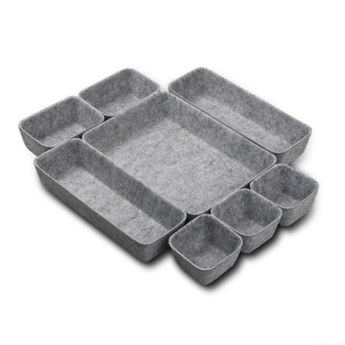 Filz-Aufbewahrungsbox-Organizer-Set, Filz-Aufbewahrungsbox-Set, multifunktionaler Organizer, für Kosmetik-Zubehör, Bürobedarf, Schublade (halbgrau) von Whychstore