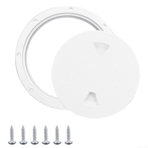 Für Bootsdeck-Inspektionsplatte, runde verschraubte Lukenabdeckung für schnellen Zugriff und Feuchtigkeitsschutz (10,2 cm mit Schrauben) von Whychstore