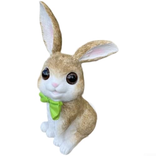 Gartenstatue für den Außenbereich, mit Hasen-Design aus Kunstharz, für Terrasse, Rasen, Hof, Landschaft, wetterbeständig, Ornament von Whychstore