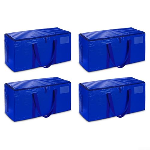 Große Aufbewahrungstasche, extra große Umzugstasche für Kleidung, Bettwäsche, Bettdecken, Decken, wasserdicht, Weihnachtsaufbewahrungsbehälter (blau-4) von Whychstore