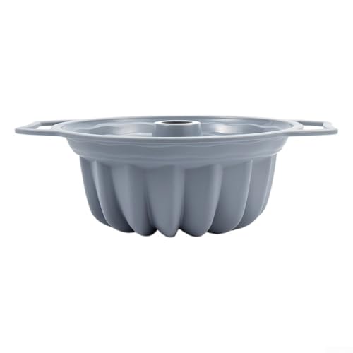Große Silikon geriffelte Kuchenform, Kuchenformen Silikon Backform, Antihaft Runde Backformen, Für Hochzeit Party Desserts Jello Making (Grau) von Whychstore