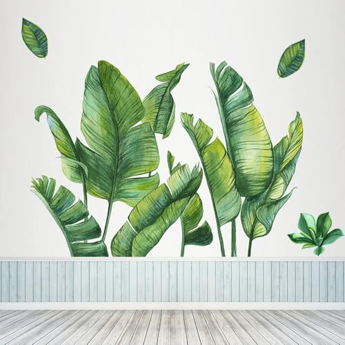 Grünes Blatt Wandbild Kunst Aufkleber für Wohnzimmer Abnehmbare wasserdichte Dekoration Grünes Blatt Wandbild Kunst Aufkleber für Wohnzimmer Abnehmbare wasserdichte Dekoration von Whychstore
