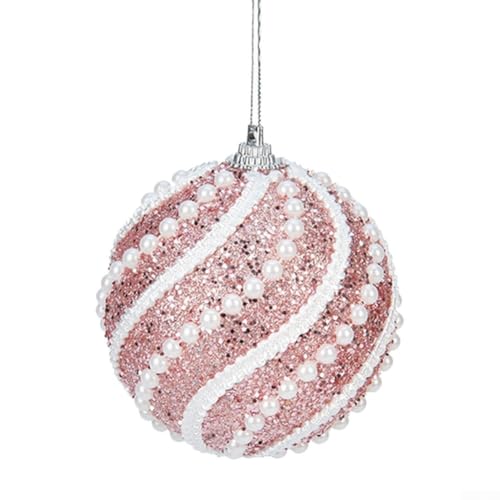 Hängende Weihnachtskugel, 8 cm, elegante PVC-Ornamente, um Ihre Weihnachtszeit zu erhellen (Rosa) von Whychstore