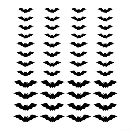 Halloween 3D beleuchtete Fledermaus, 2025 neue Halloween 3D beleuchtete Fledermaus, LED lila beleuchtete Halloween-Dekoration, hängende Wand, leuchtend, Multipack (48 Stück) von Whychstore