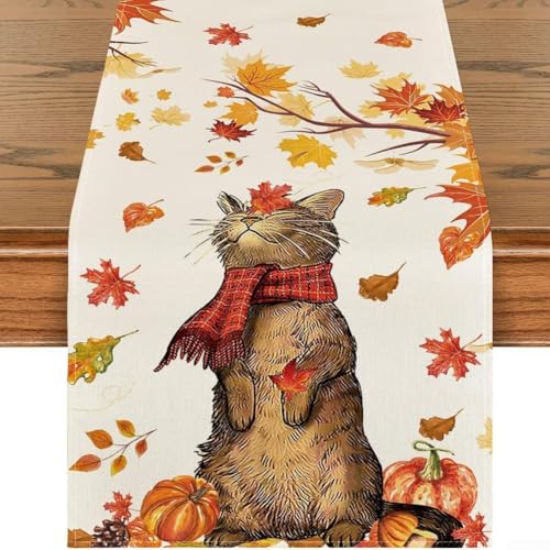 Halloween-Tischläufer für Herbst-Party-Dekoration, mit gruseligem Spukhaus-Design, Tischdecke für Esszimmer, Kamine und Wanddisplay (G) von Whychstore