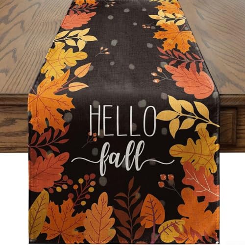Halloween-Tischläufer für Herbst-Party-Dekoration mit gruseligem Spukhaus-Design, Tischdecke für Esszimmer, Kamine und Wanddekoration (I) von Whychstore