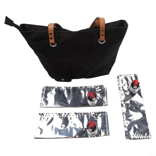 Handheld Strand Rotwein Tasche Tragbare Weintragetasche 3 Fächer Wasserdicht Reise Kühler für Strand Camping Picknick Schwarz von Whychstore