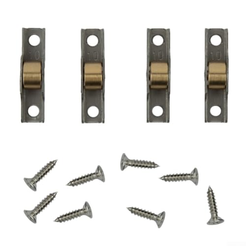 Hocheffiziente Edelstahl-Schiebetürrollen, komplettes Set mit Schrauben (flaches Rad) von Whychstore