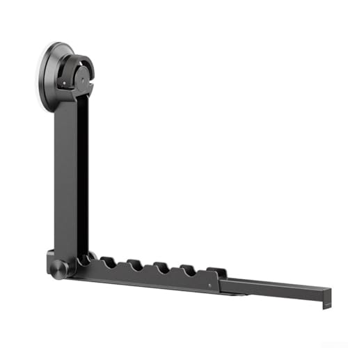 Höhenverstellbarer faltbarer Wäscheständer mit Saugnapf-Design für einfache Installation ohne Bohren, tragbare und kompakte Aluminiumlegierung für Zuhause und Reisen (grau) von Whychstore