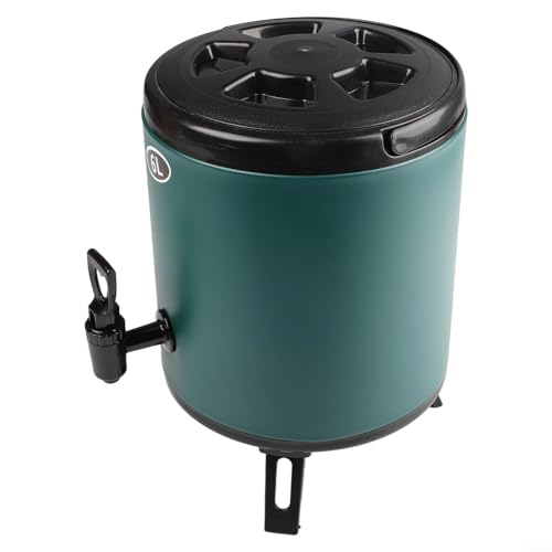 Isolierter Getränkeeimer mit Harzhahn, ideal für Camping und Veranstaltungen im Freien (6 l grün) von Whychstore