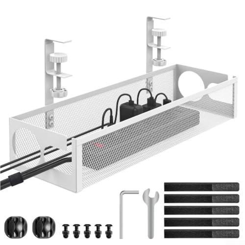 Kabel-Management-Tablett unter dem Schreibtisch, kein Bohren, verstellbarer Metall-Organizer, Drahtmanagement-Tabletts, schwarz/weiß, Kabel-Organizer für Büro/Zuhause Kabel-Management-Tablett unter dem Schreibtisch, kein Bohren, verstellbarer Metall-Organizer, Drahtmanagement-Tabletts, schwarz/weiß, Kabel-Organizer für Büro/Zuhause von Whychstore