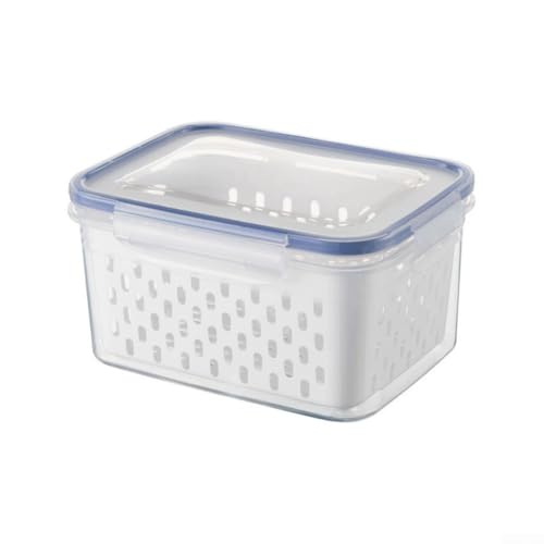 Küchen-versiegelte entleerbare Aufbewahrungsbehälter, Frischhaltedosen-Set, mit Abdichtungs- und Entwässerungsfunktion, für Obst und Gemüse (L) von Whychstore