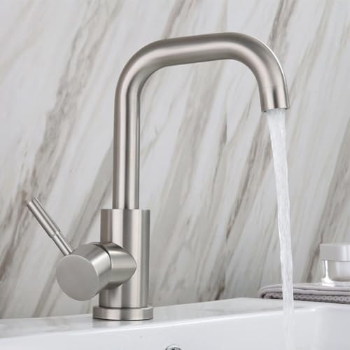 Küchenarmatur aus 304 Edelstahl, Warm- und Kaltwasser-Spültischarmatur, für 360 Grad drehbarer Wasserhahn mit praktischem Einhebel-Design (Nr. 2) von Whychstore