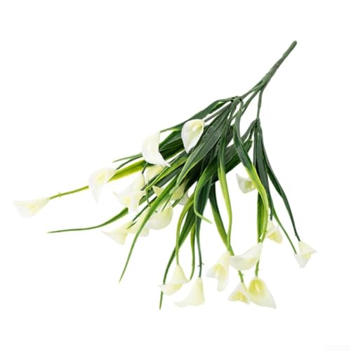 Lebensechte Kunststoff-Lotusblume aus Seide, perfektes dekoratives Stück für Zuhause und Büro Ambiente (weiß) von Whychstore