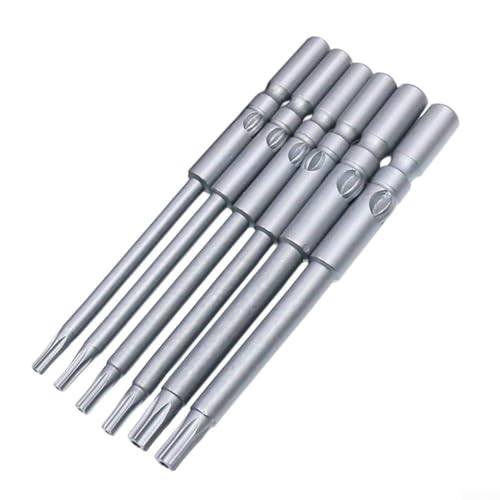 Magnetischer Schraubendreher-Bit mit rundem Schaft, 6 mm, für den elektrischen Gebrauch, kompatibel mit 802 und Torx, aus legiertem Stahl (100 mm Hohlsatz) von Whychstore