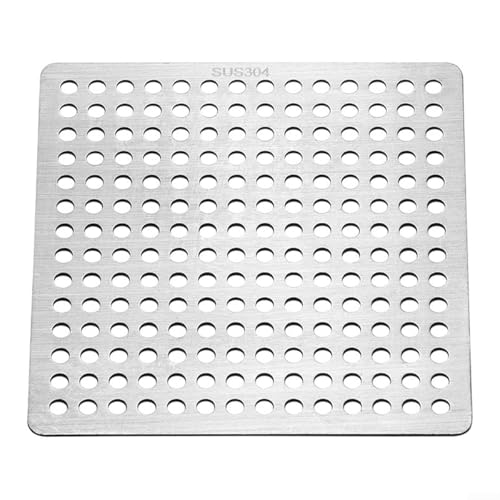 Maßgeschneiderte Passform für Duschabläufe, Edelstahl, quadratische Ablaufabdeckung für Badezimmer-Duschen (12,5 cm) von Whychstore