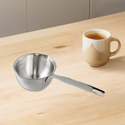 Milchtopf aus Edelstahl mit glatter Oberfläche, leicht und einfach zu handhaben (150 ml) von Whychstore
