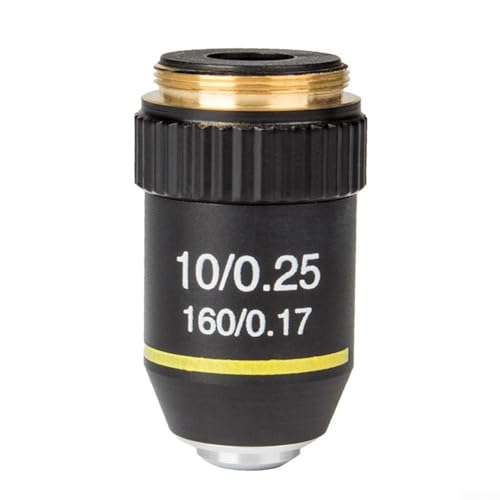 Optisches Glas 195 achromatische Objektivlinse für biologische Mikroskope, 4-fache bis 100-fache Vergrößerung, verbesserte Lichtdurchlässigkeit (10-fach) von Whychstore
