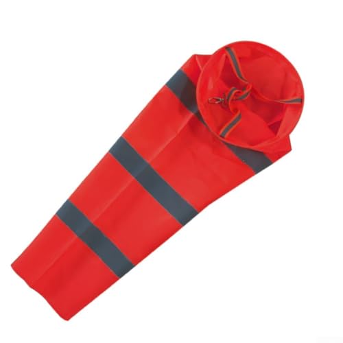 Outdoor Rip-Stop Flughafen Windsack, Reflektierende Windmessung Sockentasche für Windrichtungsmessung in der Luftfahrt, Meteorologie, Landwirtschaft (Rot Grau) von Whychstore
