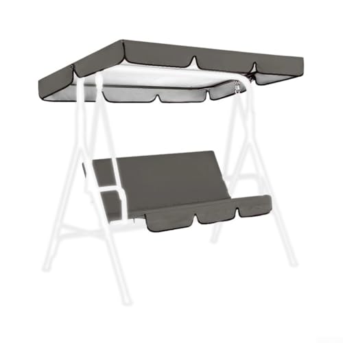 Outdoor Swing Baldachin Abdeckung Set mit wasserdichtem Schutz, einfach zu bedienendes 190T Material (grau) von Whychstore