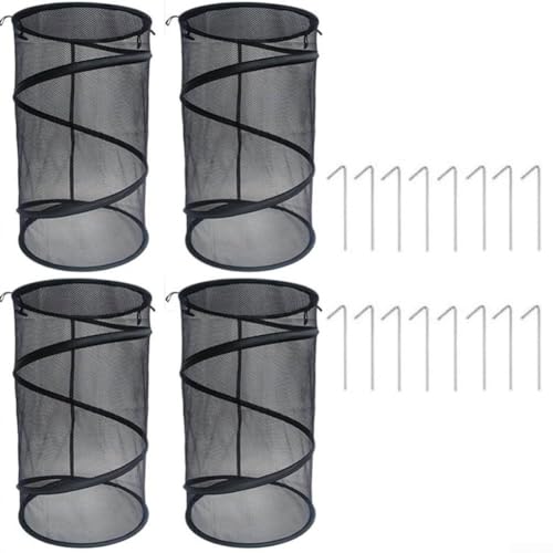 Pflanzenschutzabdeckungen mit Netzgewebe und Stahlrahmen, bietet effektive Tierbarriere und optimale Wachstumsumgebung für Gartenpflanzen (4 Stück), Schwarz von Whychstore