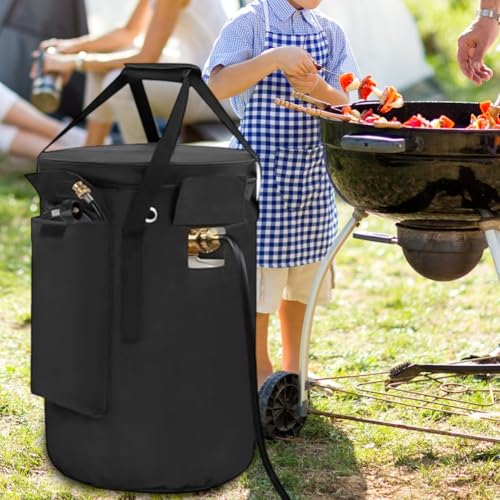Robuste Propan-Tankabdeckung mit bequemem Zugang für 9.1 kg Zylinder, aus 600D Oxford für alle Wetterbedingungen (klein) von Whychstore