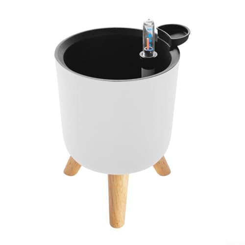 Selbstwässernde Blumentöpfe mit Wasserstandsanzeige und Ablauflöchern für gleichmäßige Hydratation, mit herausnehmbarem Tablett für einfache Pflege (140 x 130 mm) von Whychstore