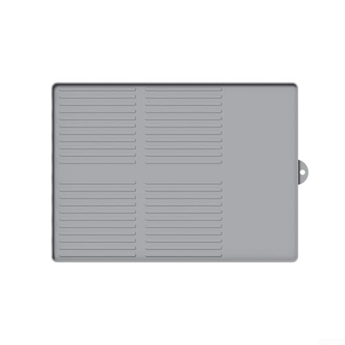 Silikon-Ablaufmatten-Set, Isoliermatten für Küche, Grill-Schutzmatten, für Arbeitsplatten, Tische, Grills, Grau, Schwarz, Orange (Grau-D) von Whychstore