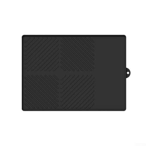 Silikon-Ablaufmatten-Set, Isoliermatten für Küche, Grill-Schutzmatten, für Arbeitsplatten, Tische, Grills, Grau, Schwarz, Orange (Schwarz - C) von Whychstore