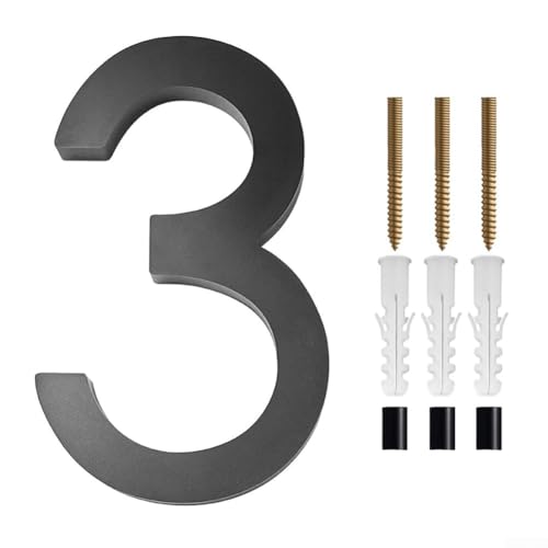 Stabile 12,7 cm schwarze Hausnummern für Briefkasten für den Außenbereich (3) von Whychstore