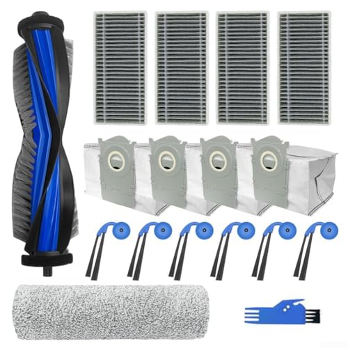 Staubsauger-Ersatzteil-Set, Hauptbürstenfilter, Staubbeutel, Rollen, Seitenbürsten, Set, für Ecovacs für Deebot X9 Pro Omni/X9 PRo von Whychstore