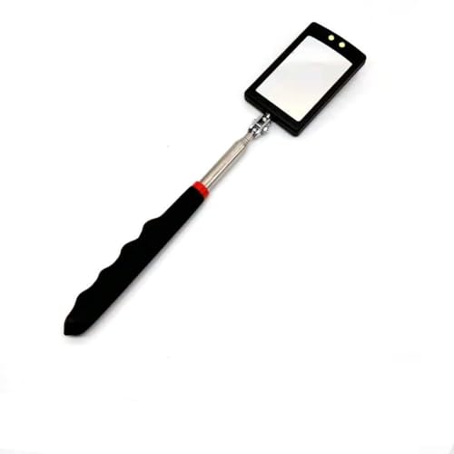 Teleskop-Klappspiegel zur Inspektion mit leistungsstarkem Magnet und hellen LED-Lichtern (quadratischer Spiegel) von Whychstore