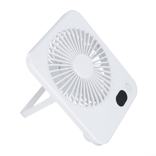 Tragbarer kabelloser Desktop-Ventilator, wiederaufladbarer Mini-Desktop-Ventilator, mit USB-Ladefunktion, verstellbarer Luftstrom, für Schlafzimmer, Arbeitszimmer (weiß) von Whychstore