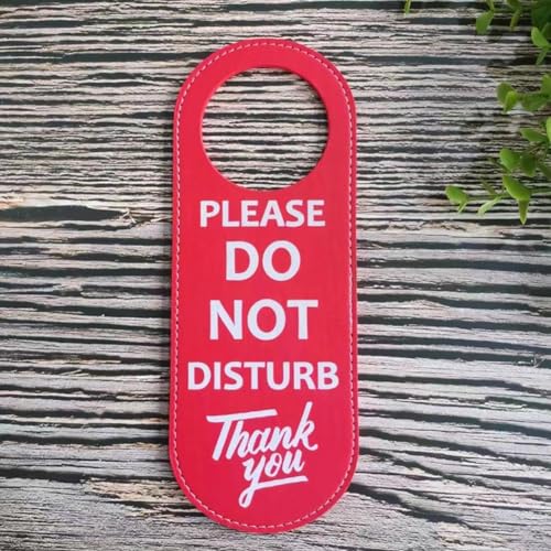Türschild mit Aufschrift "Please Do Not Disturb The Signage", PU-Leder, doppelseitige Beschilderung an Hoteltüren, Beschilderung für Hotel, Bar, Einkaufszentrum (Rot Please do not disturb) von Whychstore